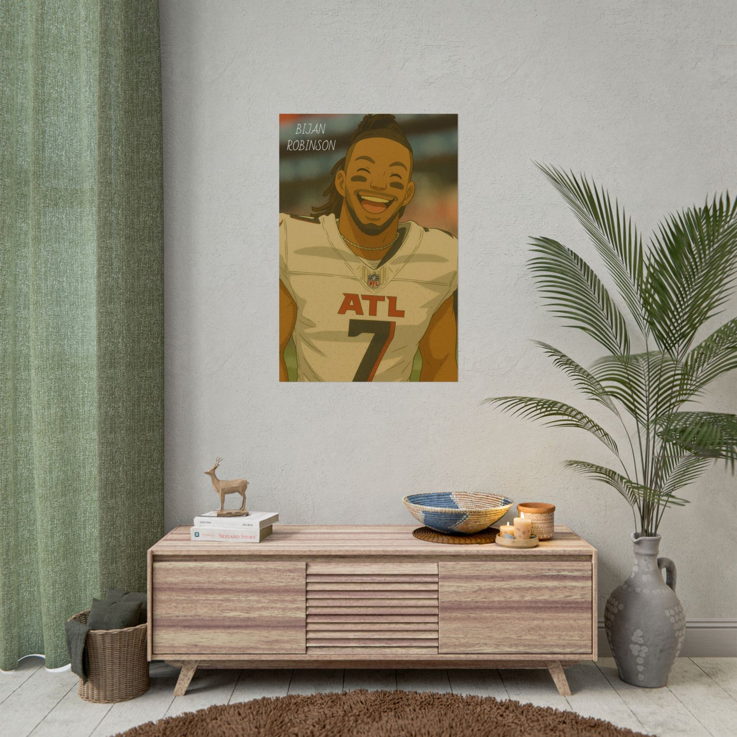Loco Fits Anime Football 'Happy Bijan Robinson' Poster