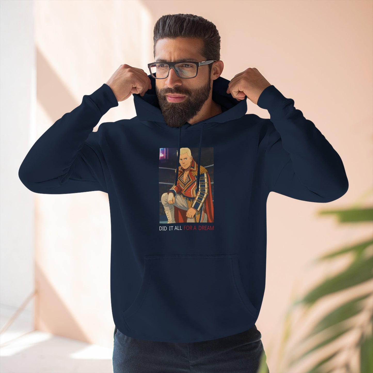 Loco Fits Anime Wrestling 'Did it All for a Dream' Three-Panel Fleece Hoodie
