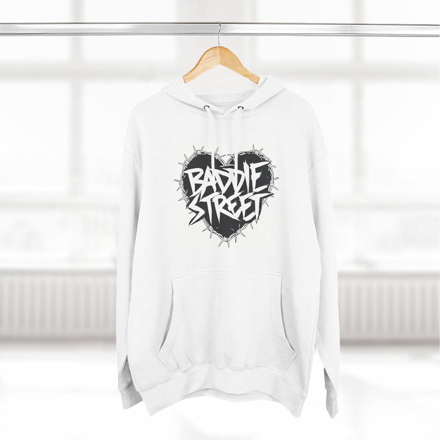 "Baddie Street" Barbed Wire Heart Fleece Hoodie