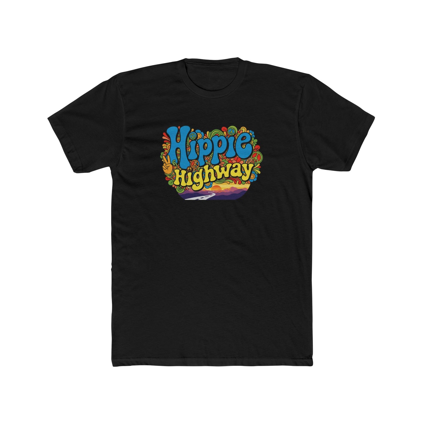 "Hippie Highway" Open Mind Open Road Cotton Crew Tee
