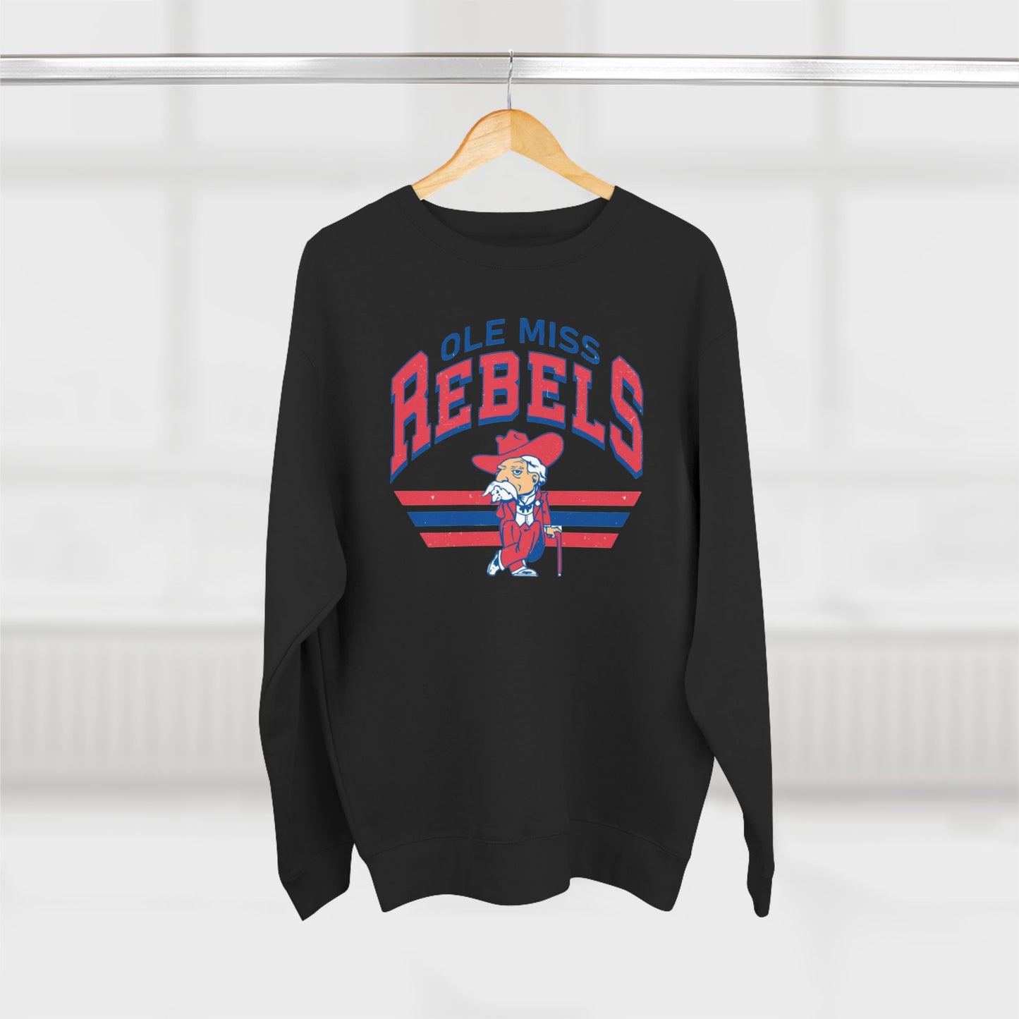 'Ole Miss Rebels Colonel Reb' Cotton Crewneck Sweatshirt