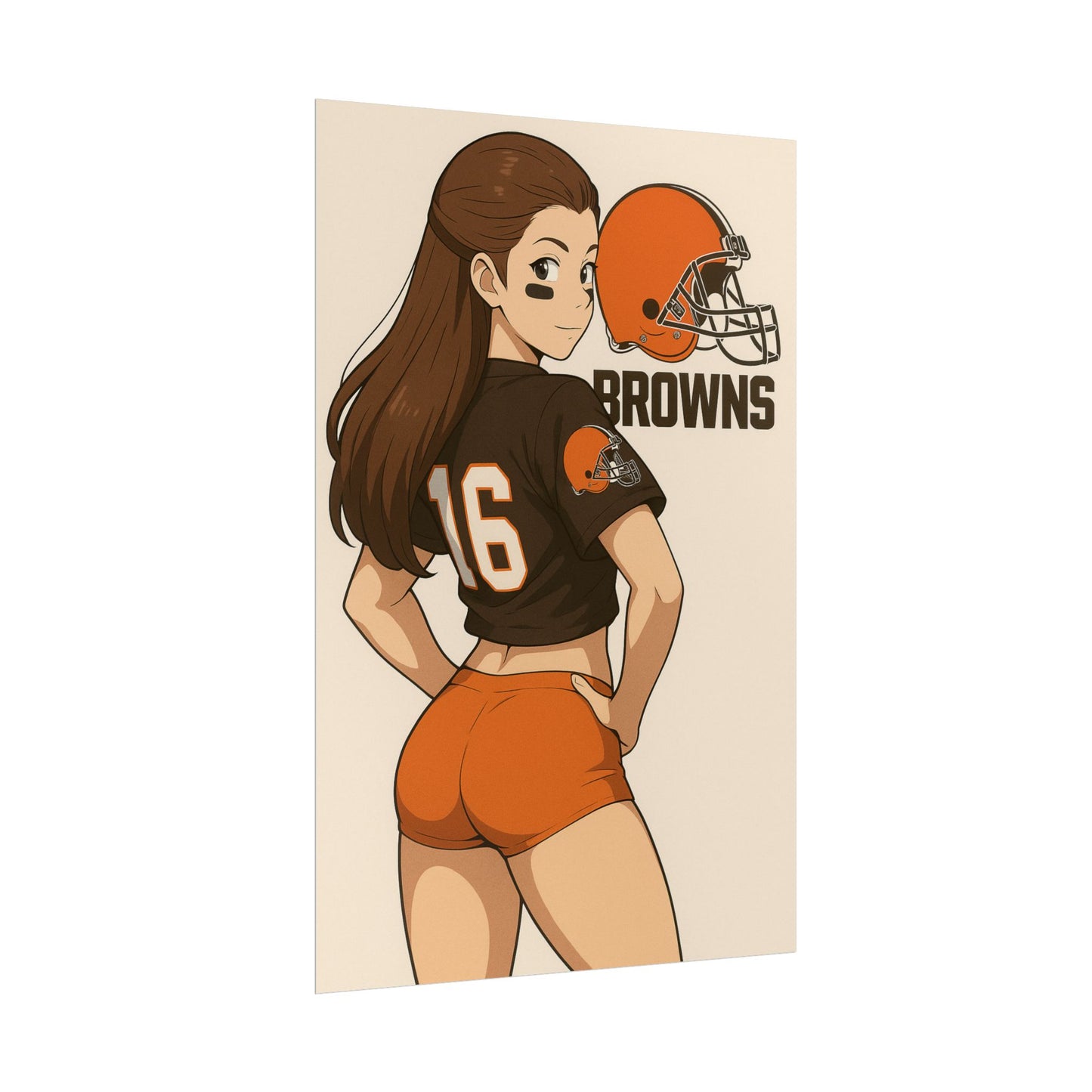 Loco Fits Anime Girls 'Browns Cheerleader 1' Poster