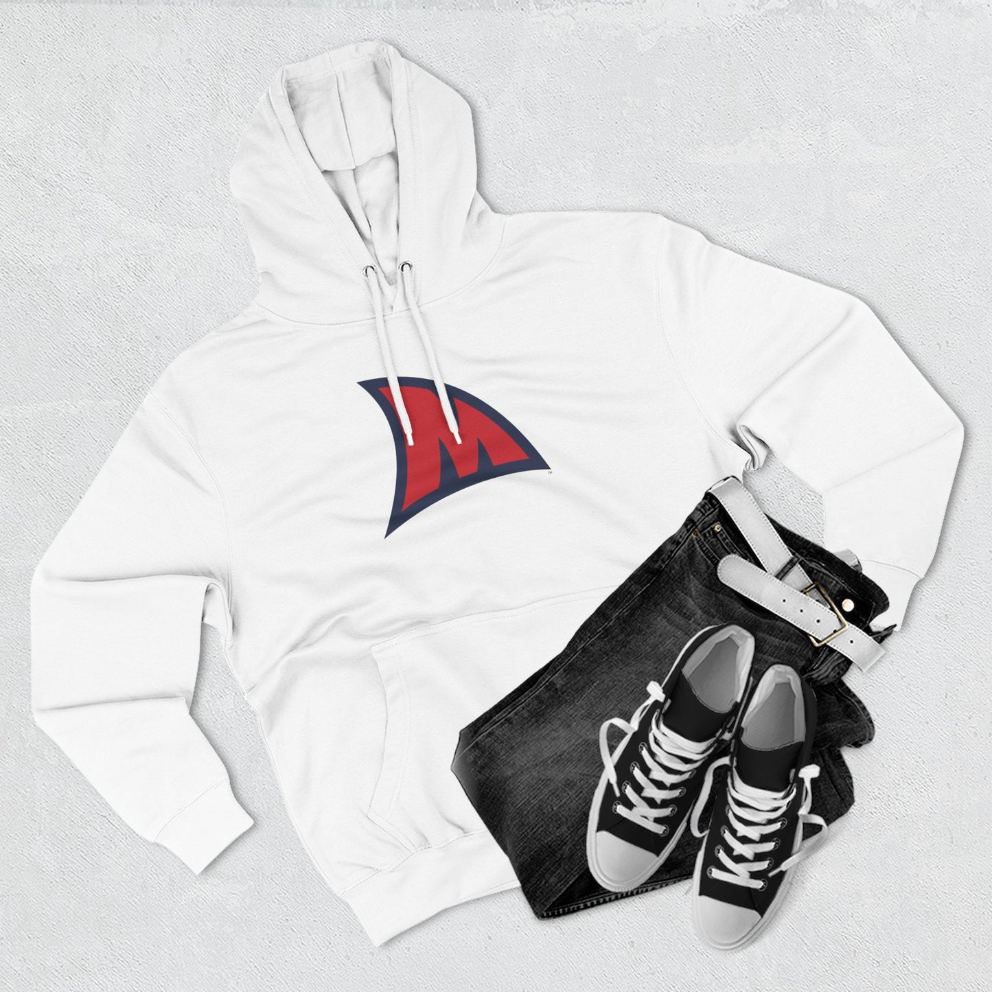'Ole Miss Landshark M' Three-Panel Fleece Hoodie