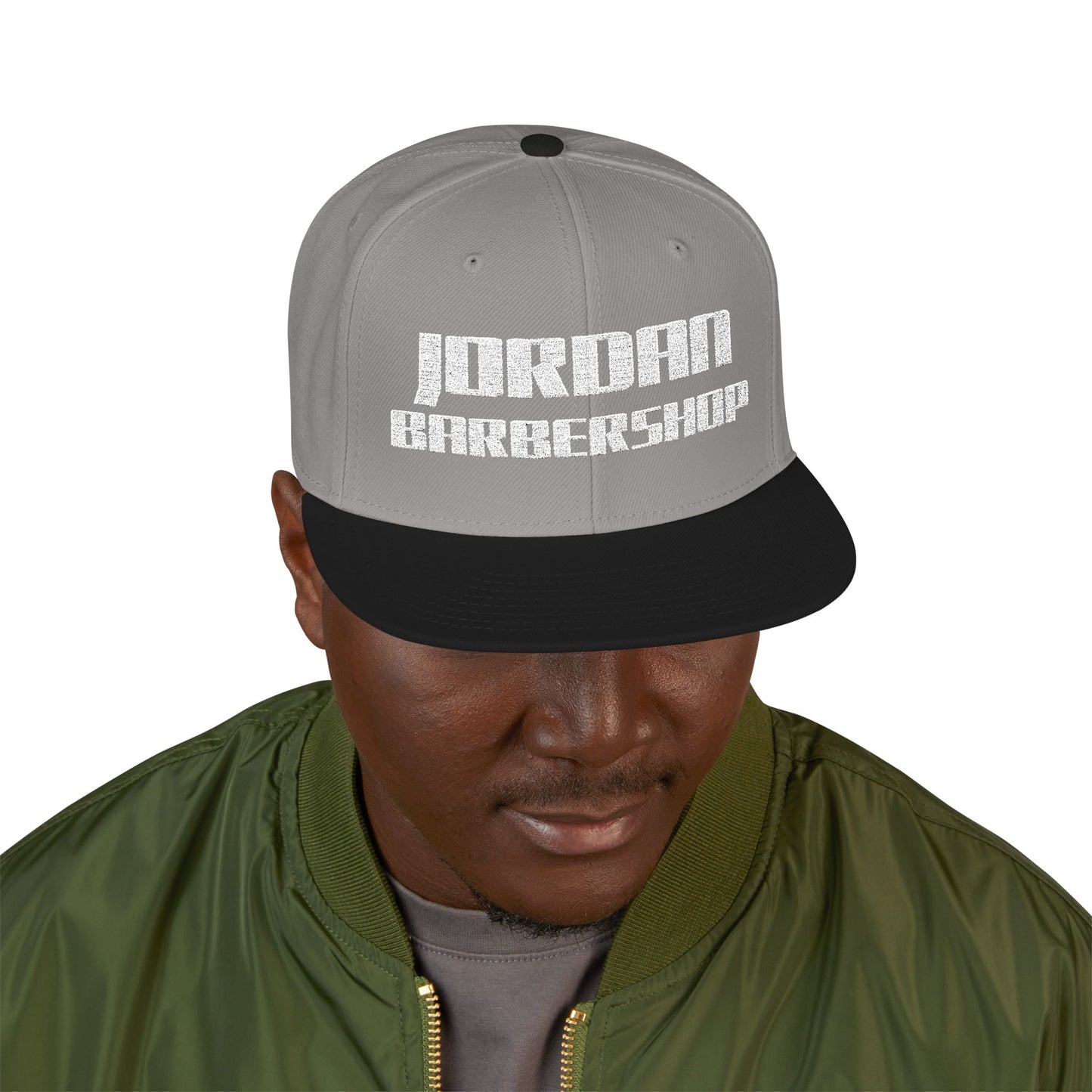Jordan Barbershop White Text Snapback