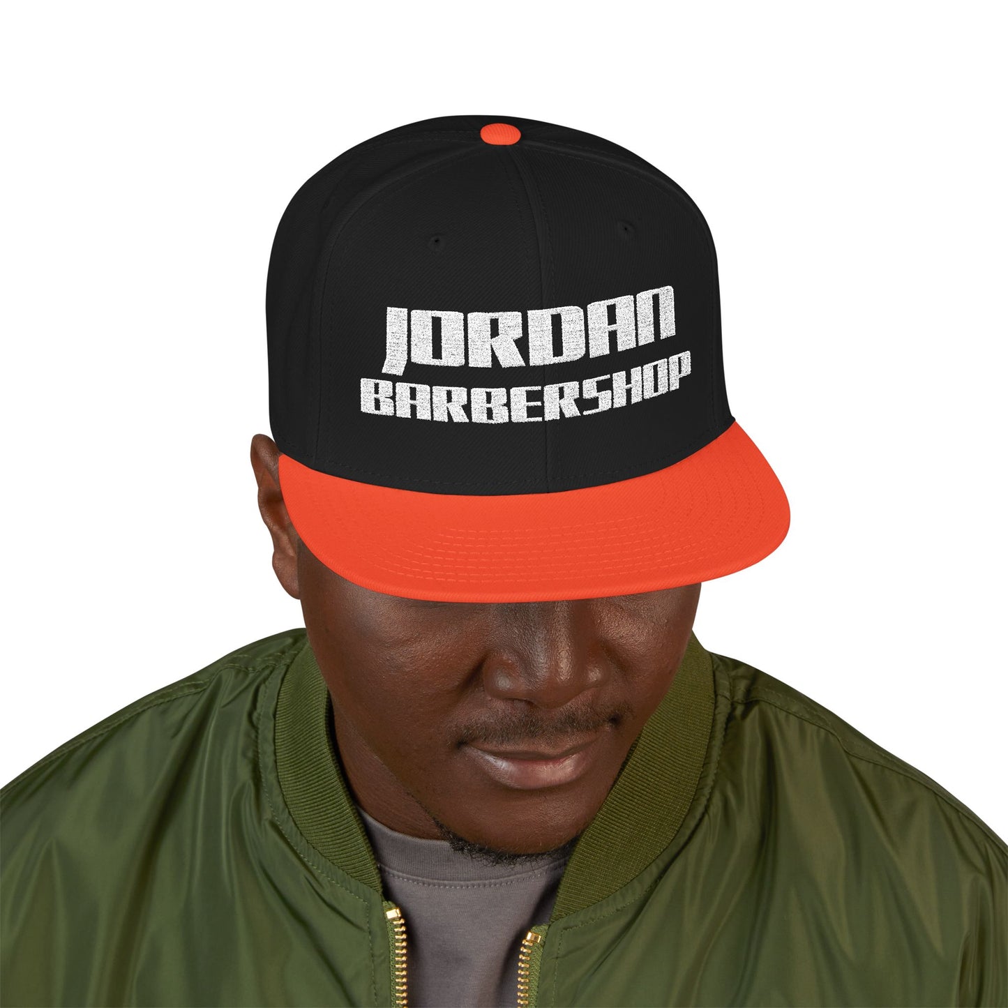 Jordan Barbershop White Text Snapback
