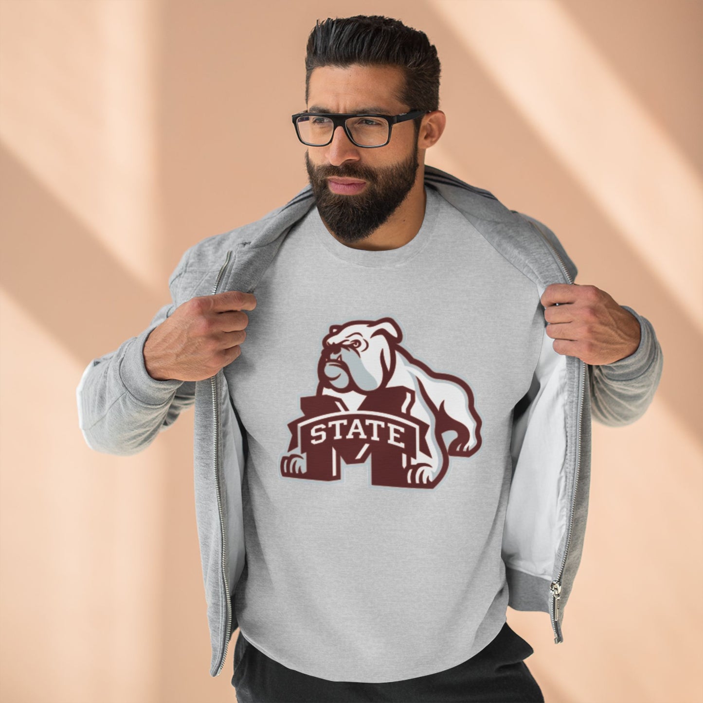 'Mississippi State Bulldog Bully' Cotton Crewneck Sweatshirt