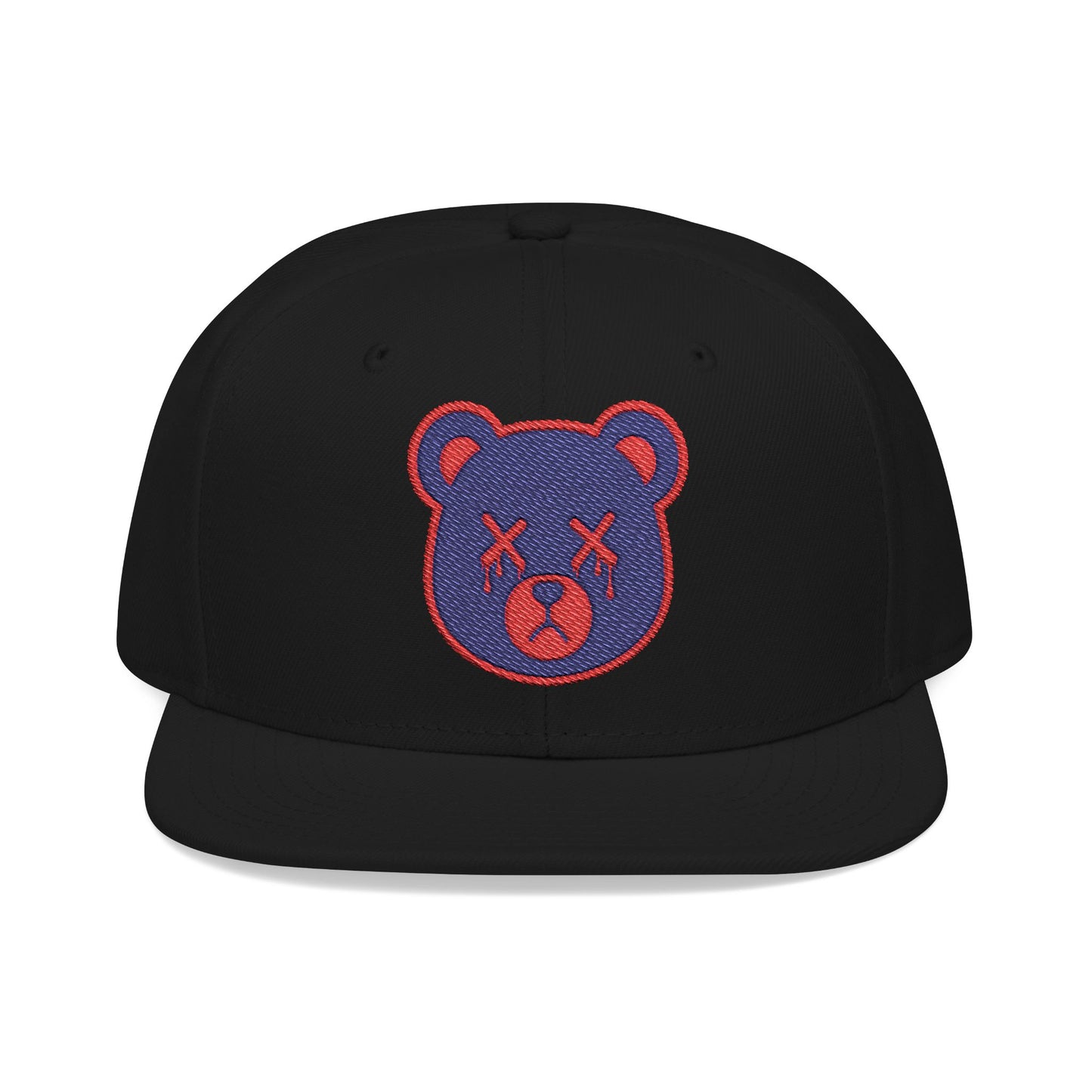 "Wicked Way" Deady Bear Head Blue & Red Snapback