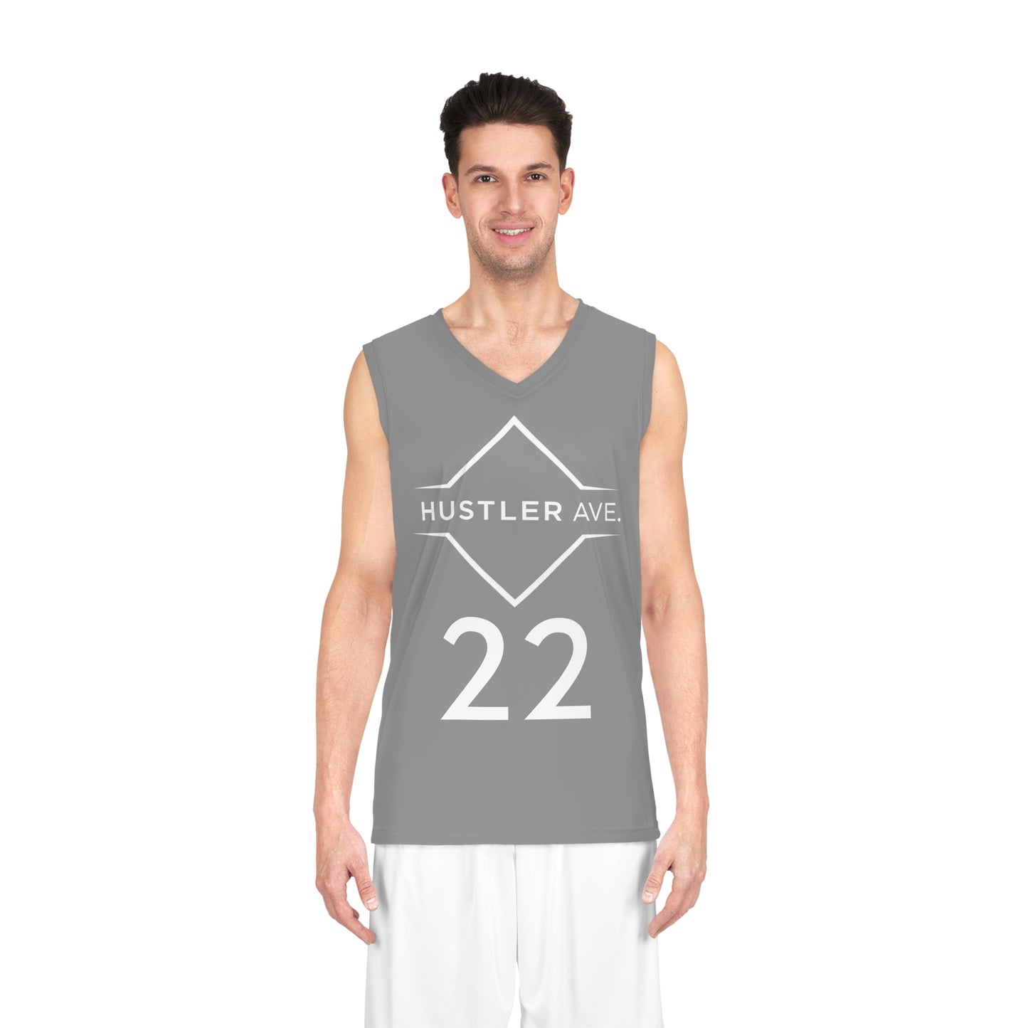 Grey "Hustler Ave" #22 Avalanche Motion Alt. Basketball Jersey