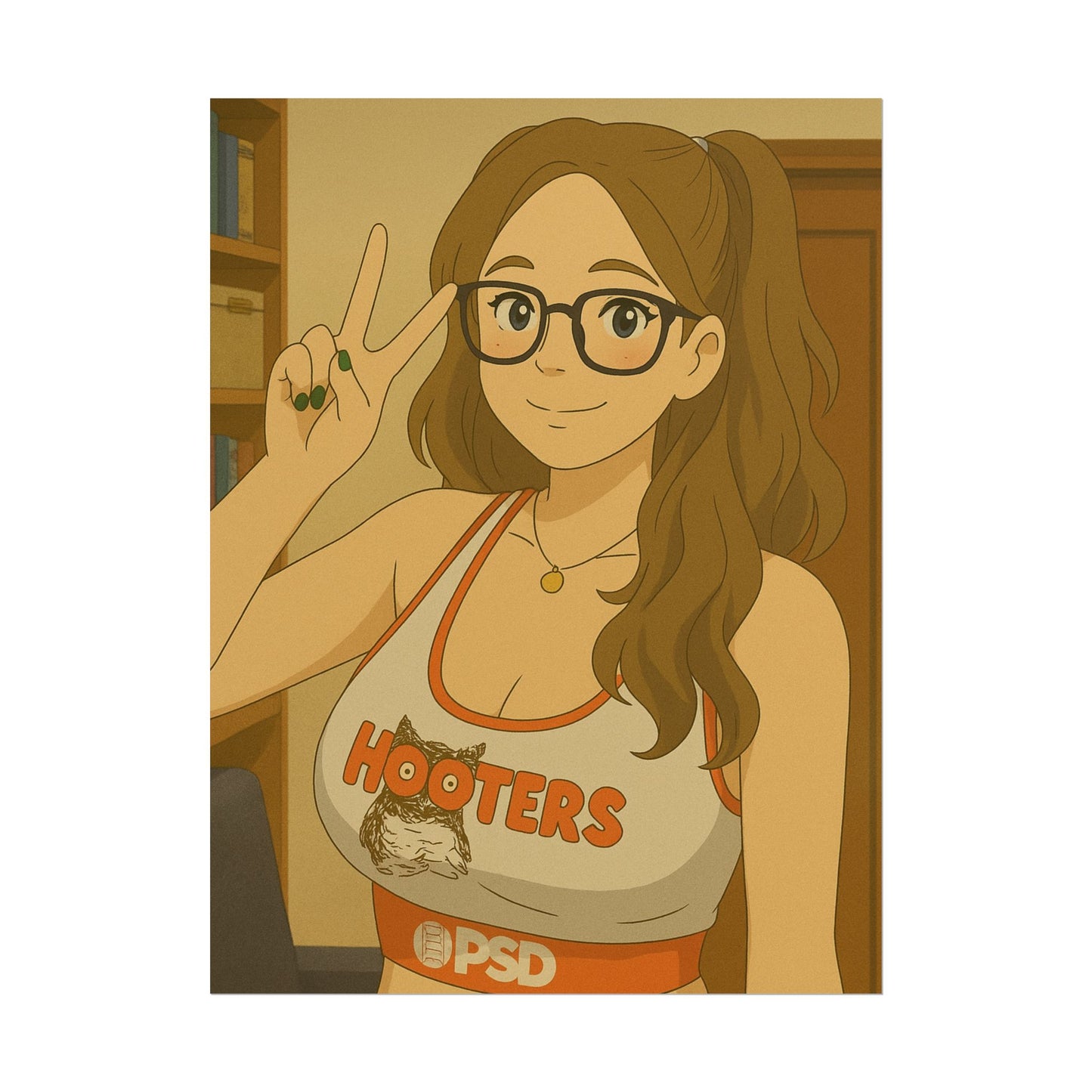 Loco Fits Anime Girls 'Nerdy Hooters Girl' Poster