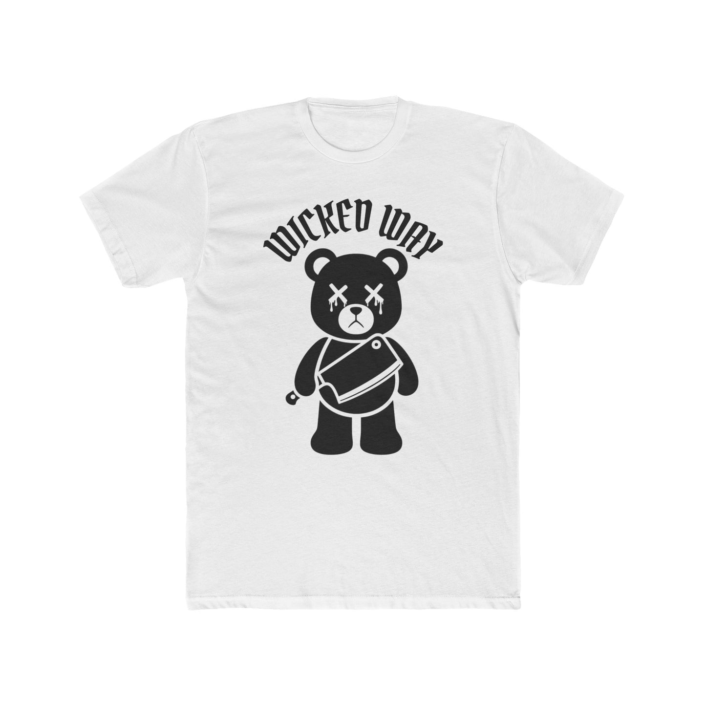 "Wicked Way" Deady Bear Butcher Knife Cotton Crew Tee
