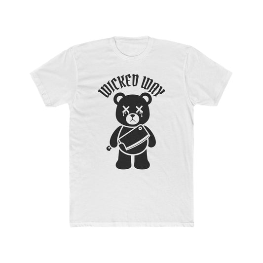 "Wicked Way" Deady Bear Butcher Knife Cotton Crew Tee