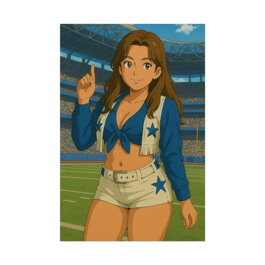 Loco Fits Anime Girls 'Cowboy Cheerleader On-Field' Poster