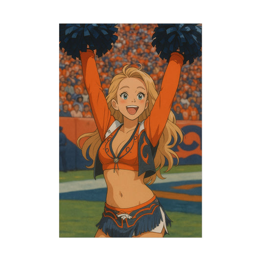 Loco Fits Anime Girls 'Broncos Cheerleader On-Field 1' Poster