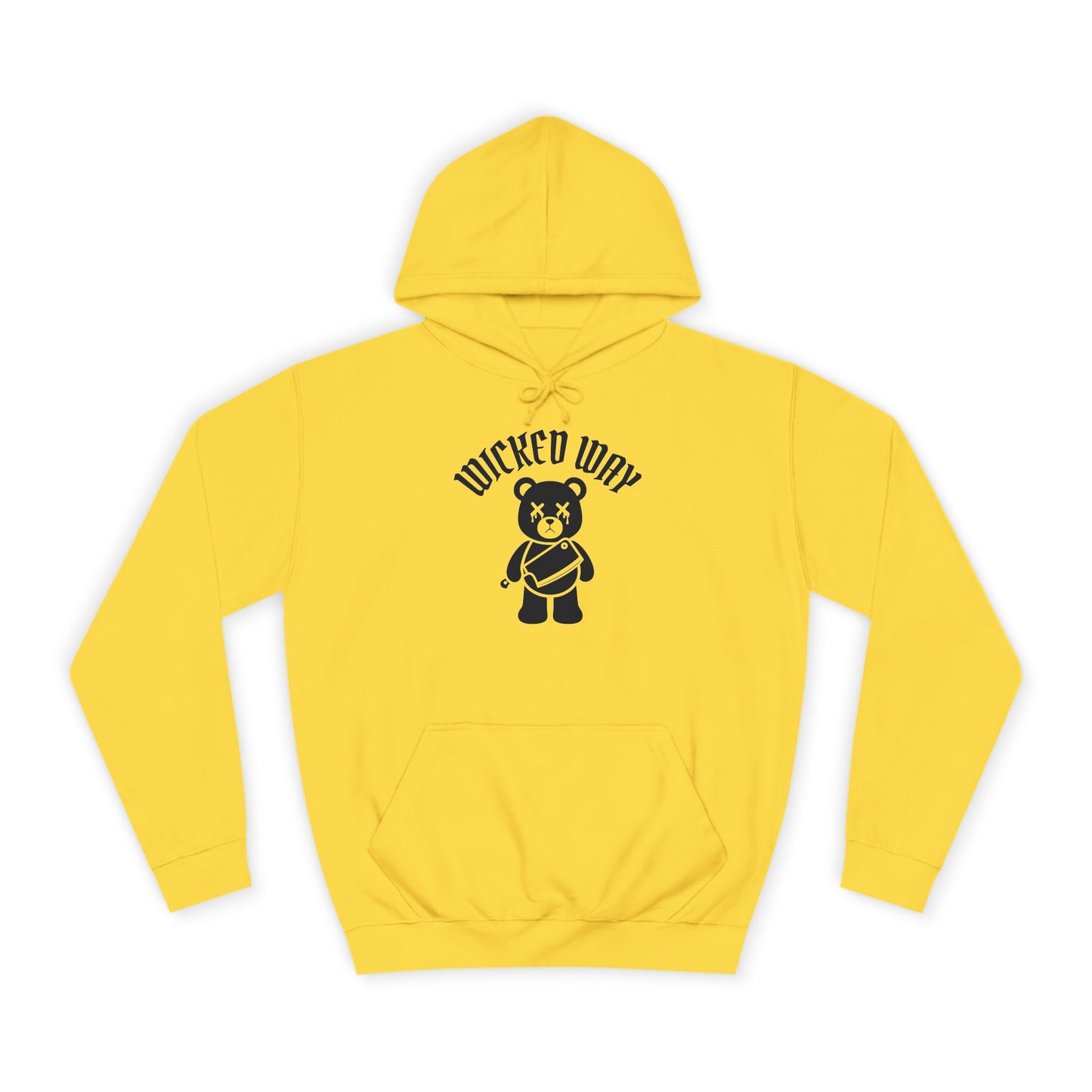 "Wicked Way" Deady Bear Butcher Knife Black Logo College Hoodie