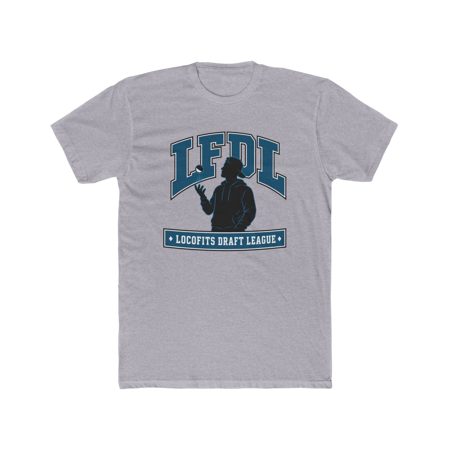 LocoFits Draft League SLP Portrait Silhouette Logo Cotton Crew Tee