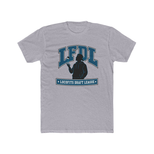 LocoFits Draft League SLP Portrait Silhouette Logo Cotton Crew Tee