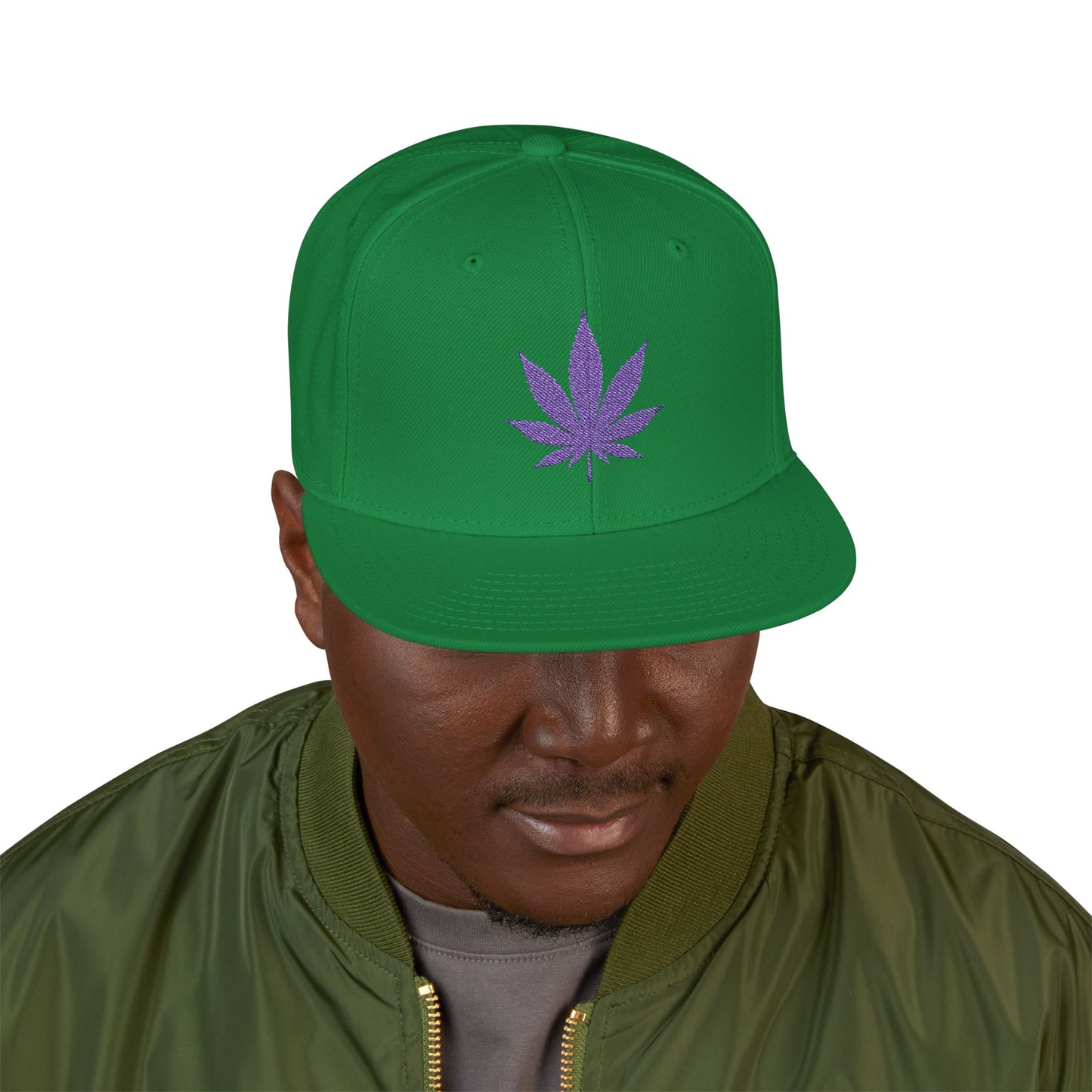 "Hippie Highway" 420 Purple Pot Leaf Snapback Hat