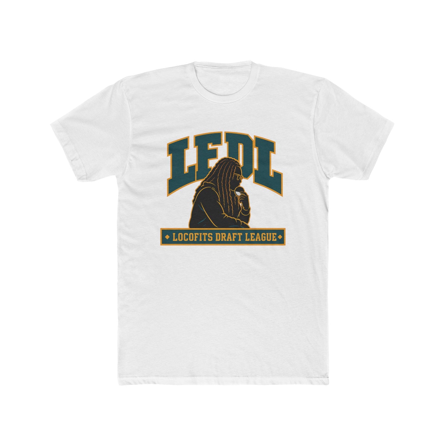 LocoFits Draft League NC Portrait Silhouette Logo Cotton Crew Tee