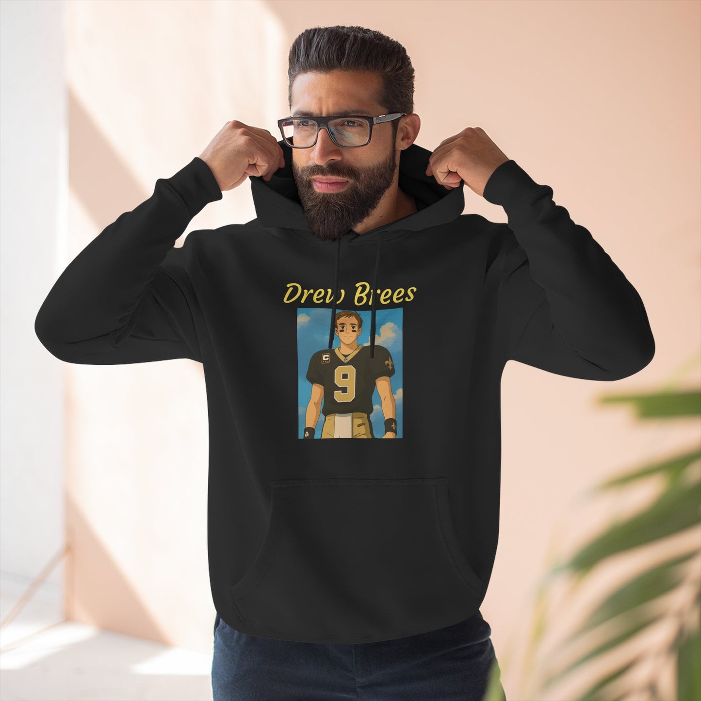 Anime Football 'Drew Brees' Three-Panel Fleece Hoodie