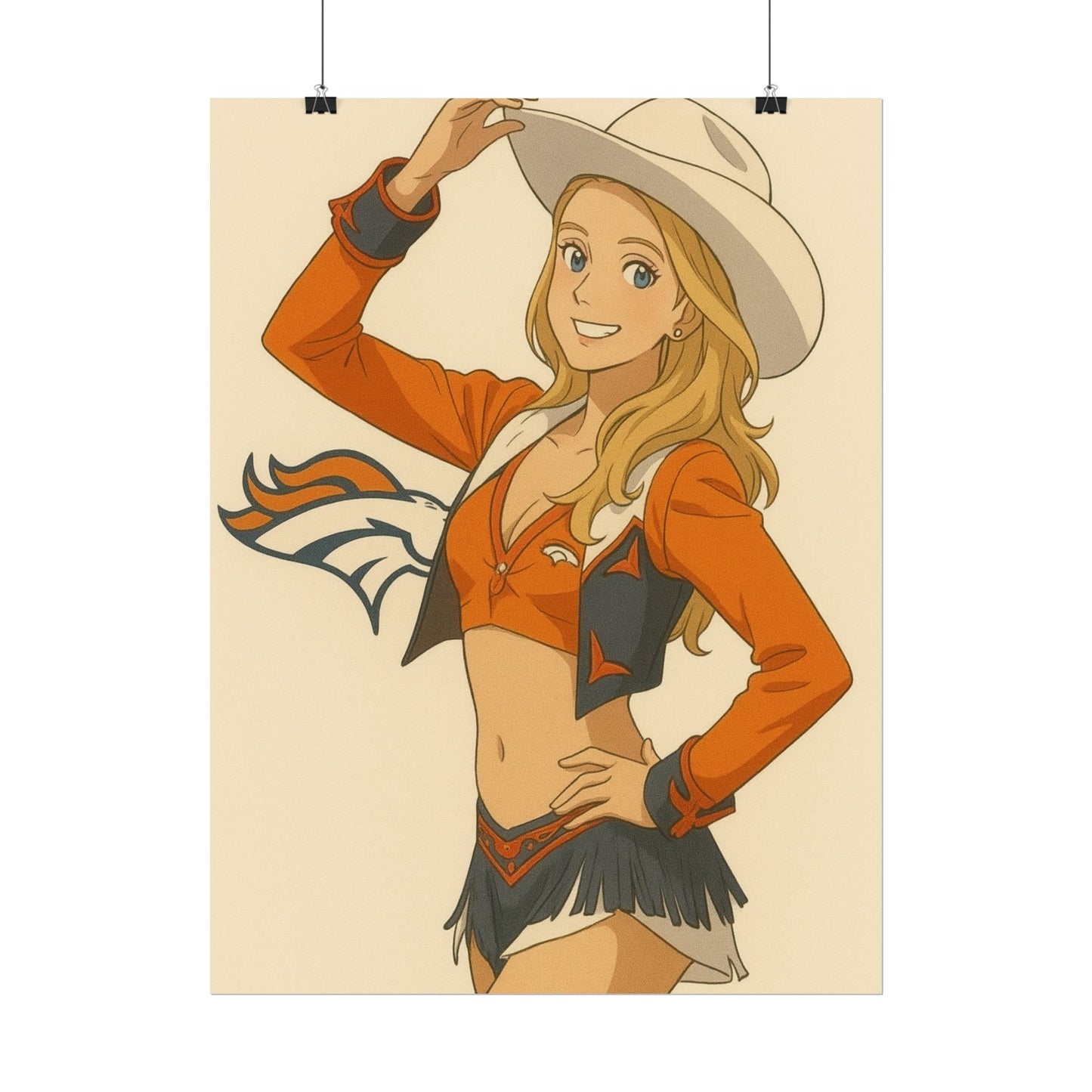 Loco Fits Anime Girls 'Broncos Cheerleader 4' Poster