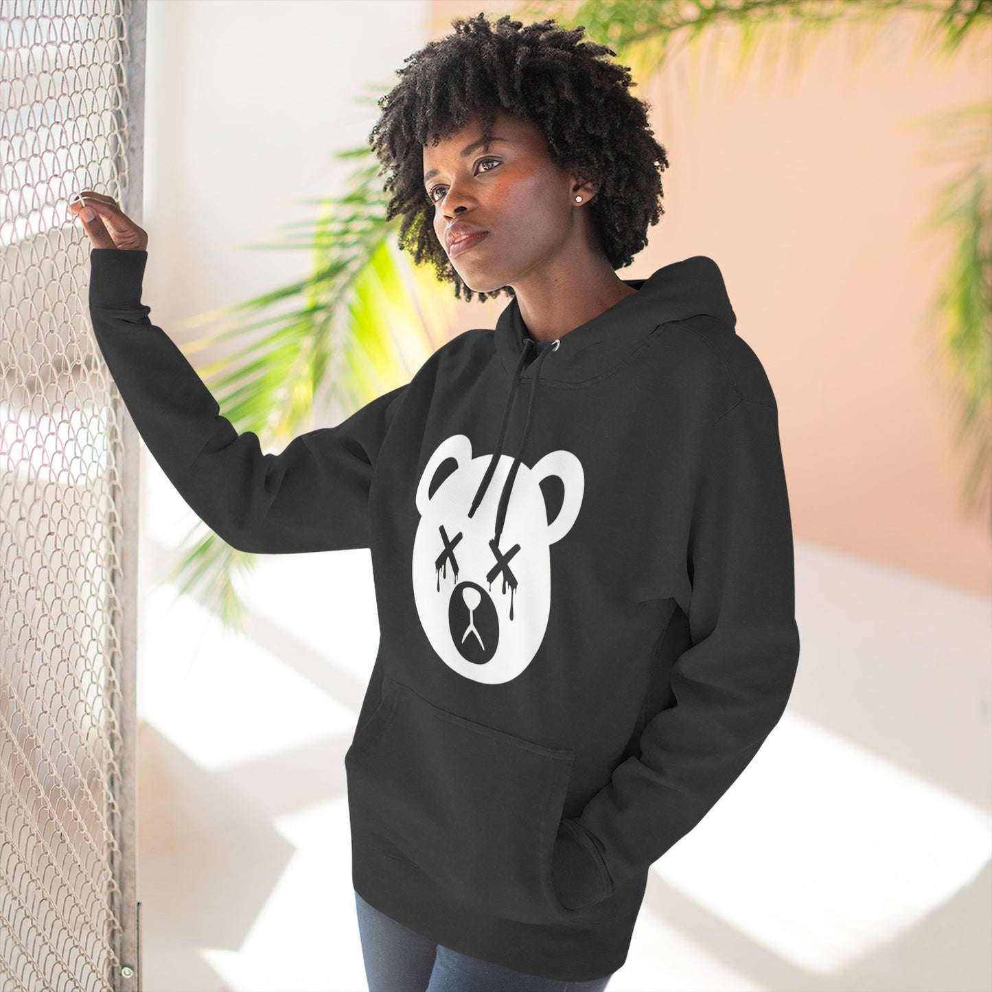"Wicked Way" Dead Bear Head Solo White Logo Hoodie