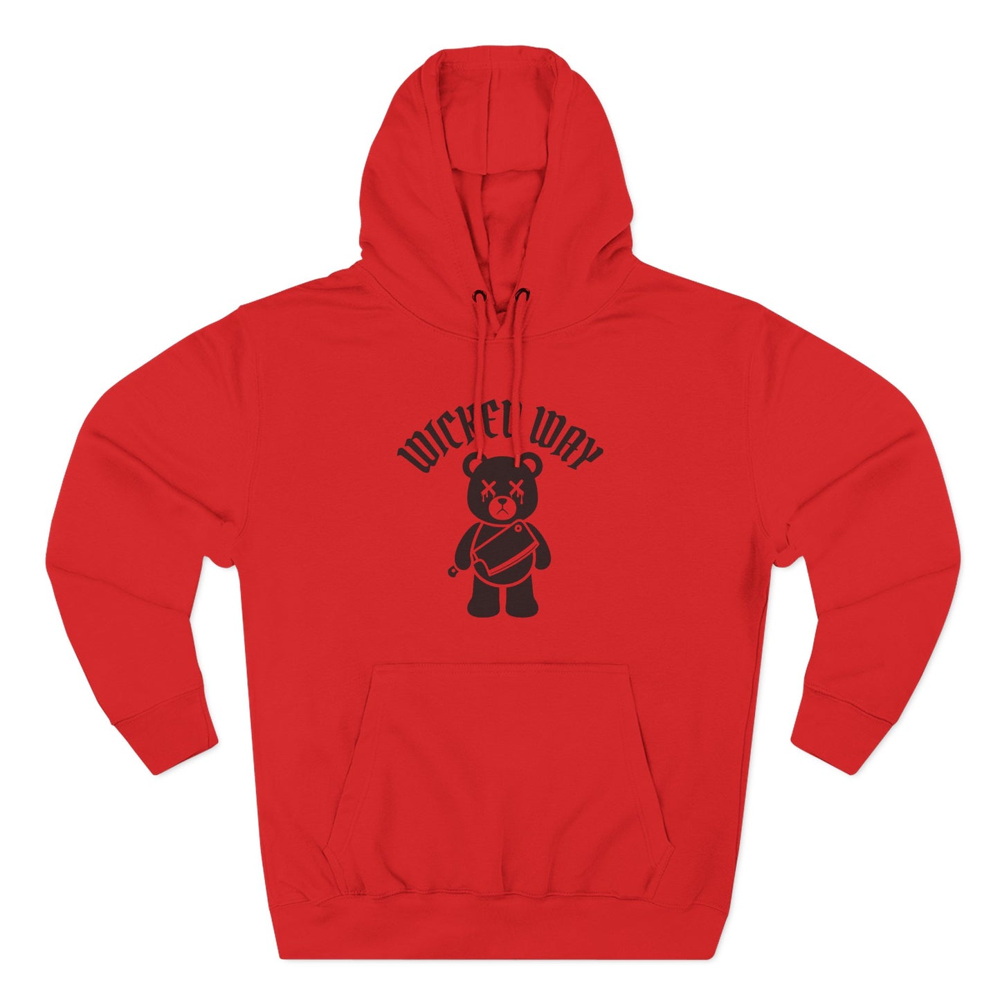 "Wicked Way" Deady Bear Butcher Knife Black Logo College Hoodie