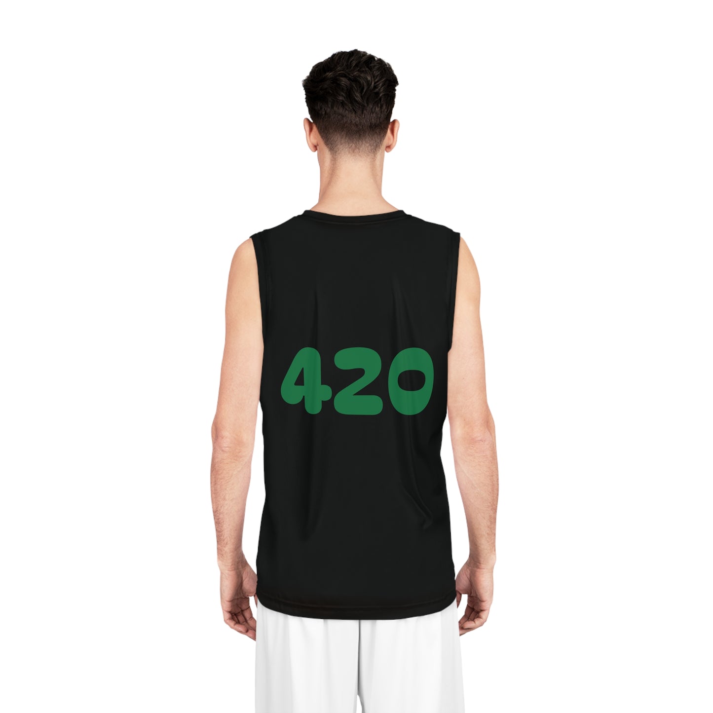 Black "Hippie Highway" #420 Rasta Vibes Basketball Jersey