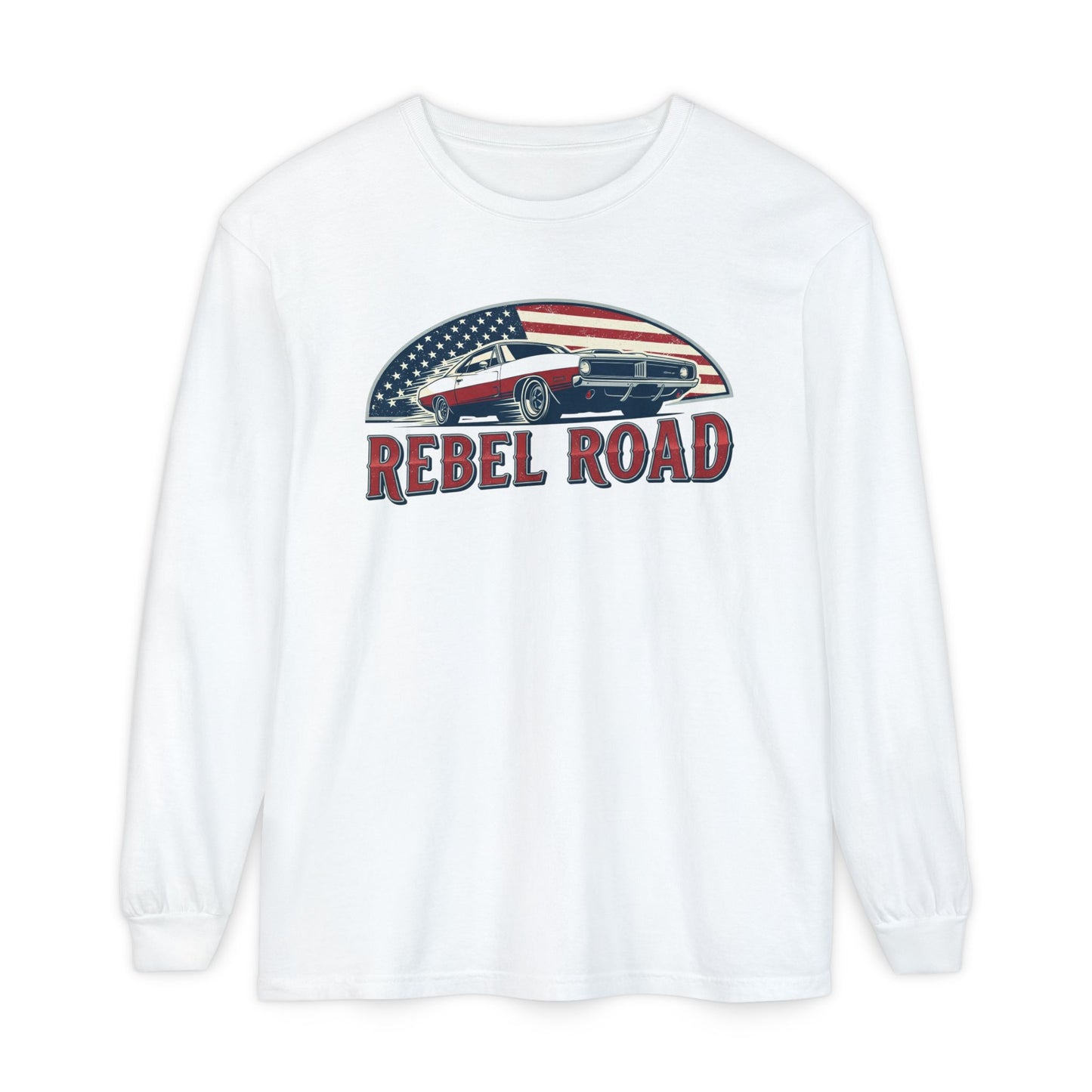 "Rebel Road" American Muscle Long Sleave Vintage Tee,