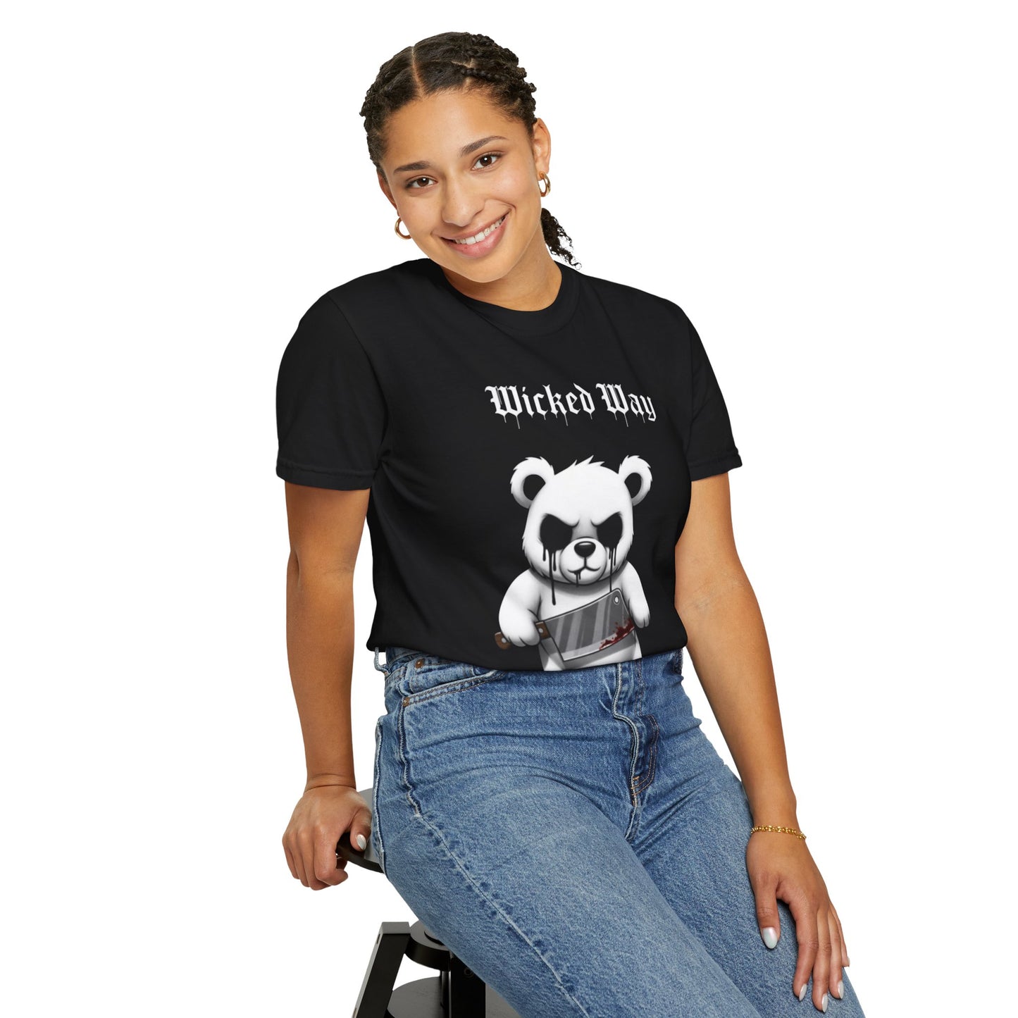 Limited Edition "Wicked Way" Butcher Knife Bear Graphic T-Shirt