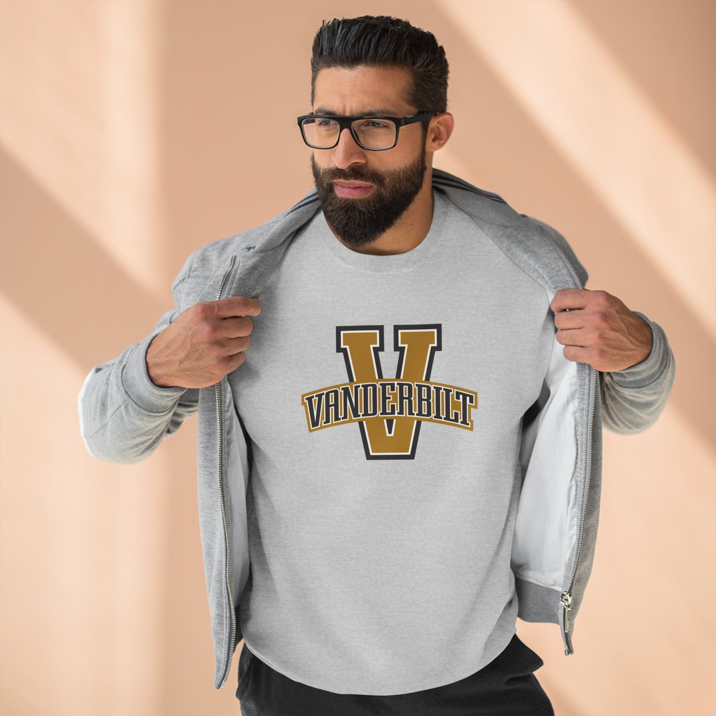 'Vanderbilt V' Cotton Crewneck Sweatshirt