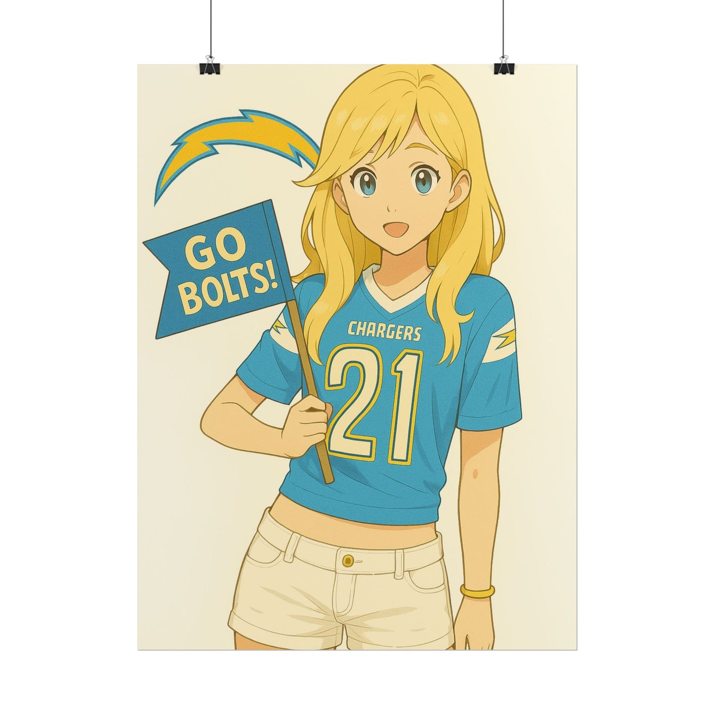 Loco Fits Anime Girls 'Chargers Girl 2' Poster