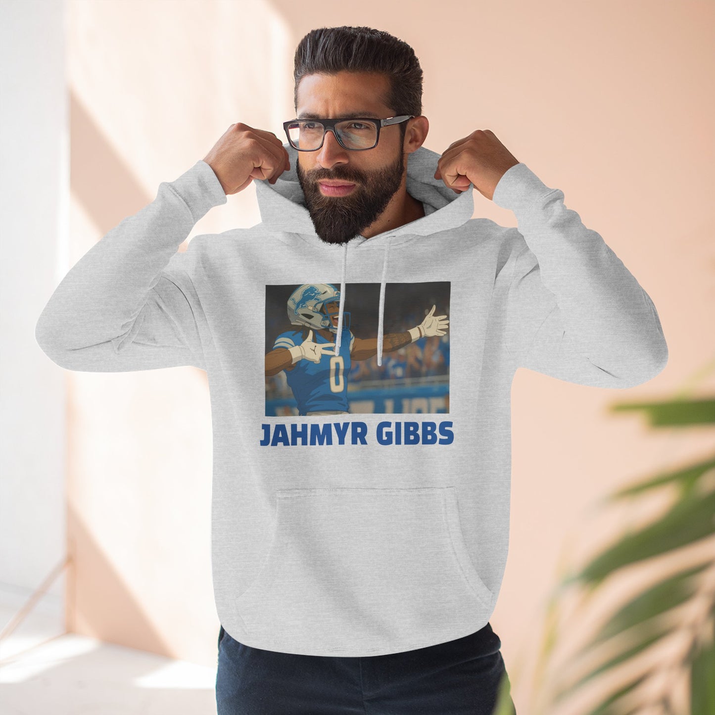 Anime Football 'Jahmyr Gibbs' Three-Panel Fleece Hoodie
