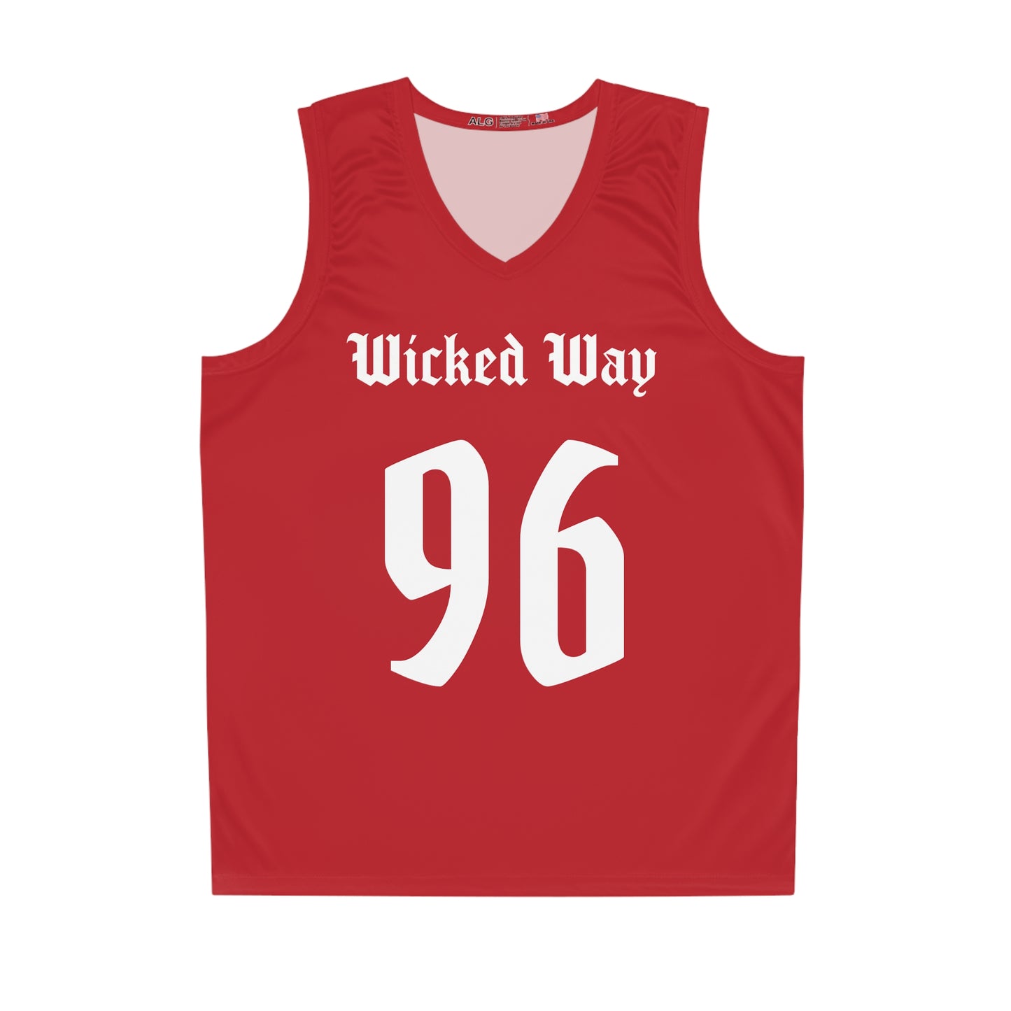 Red & White "Wicked Way" #96 Basketball Jersey