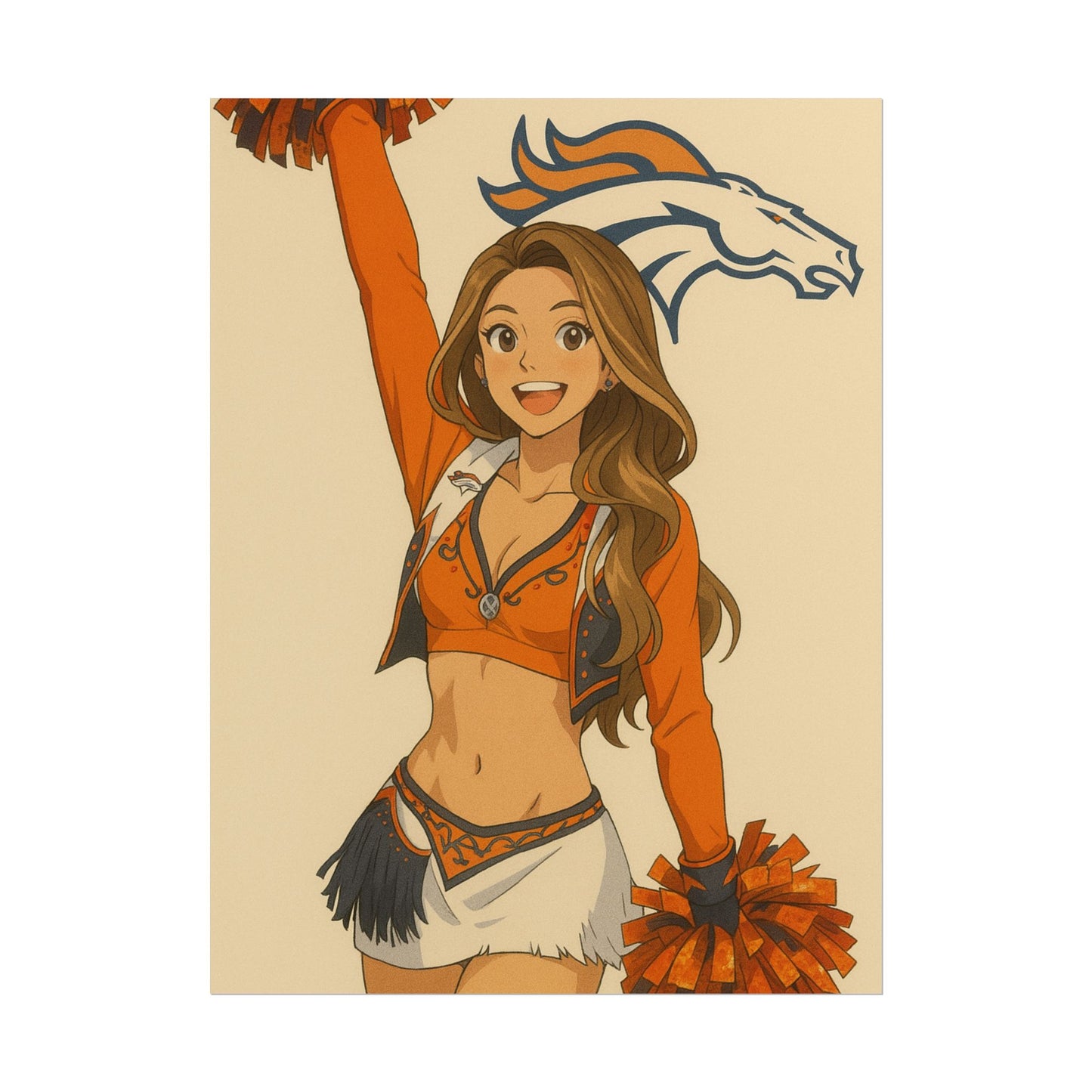 Loco Fits Anime Girls 'Broncos Cheerleader 3' Poster