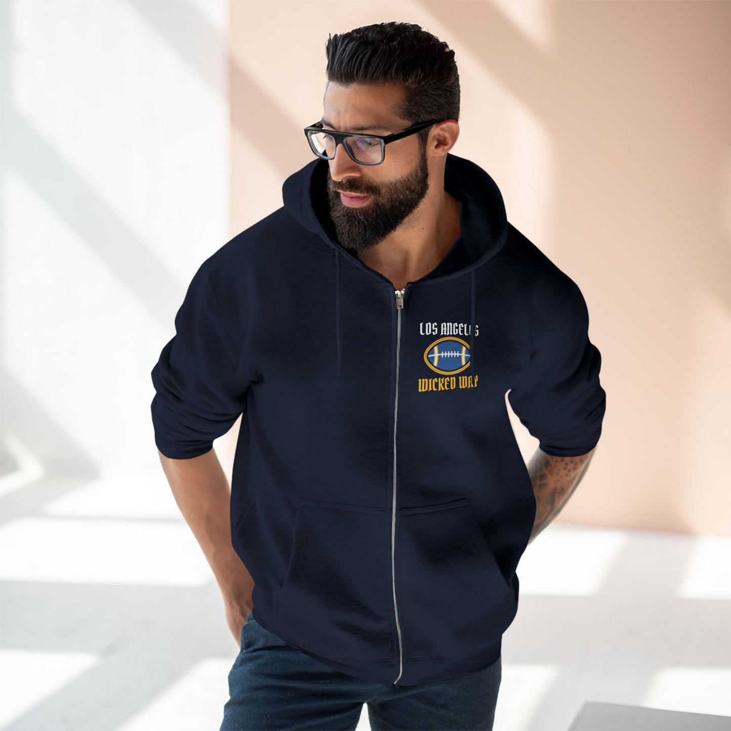"Wicked Way" Los Angeles C Football Zip Hoodie