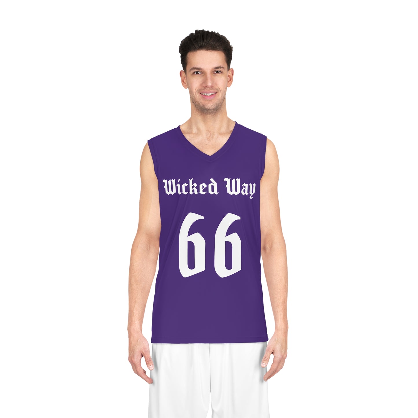 Purple & White "Wicked Way" #66 Alt. Basketball Jersey