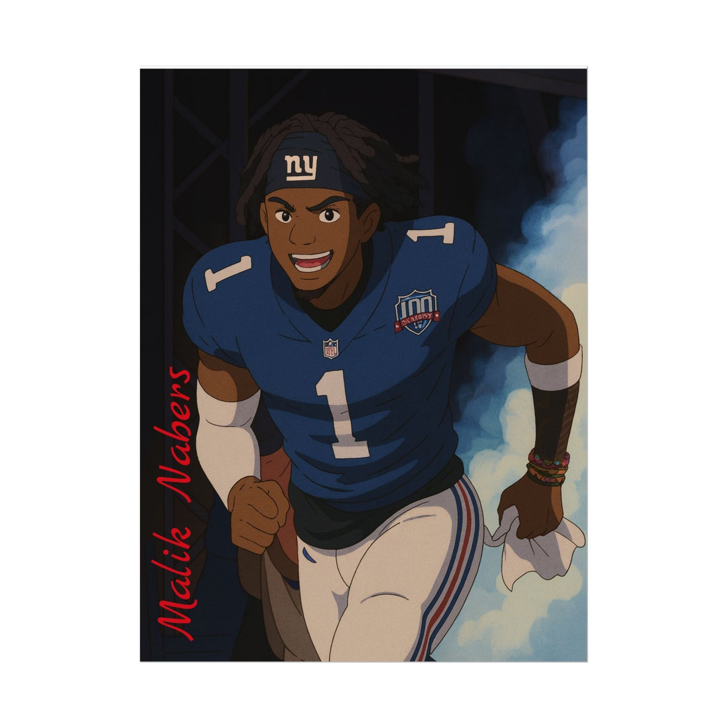 Loco Fits Anime Football 'Malik Nabers' Poster