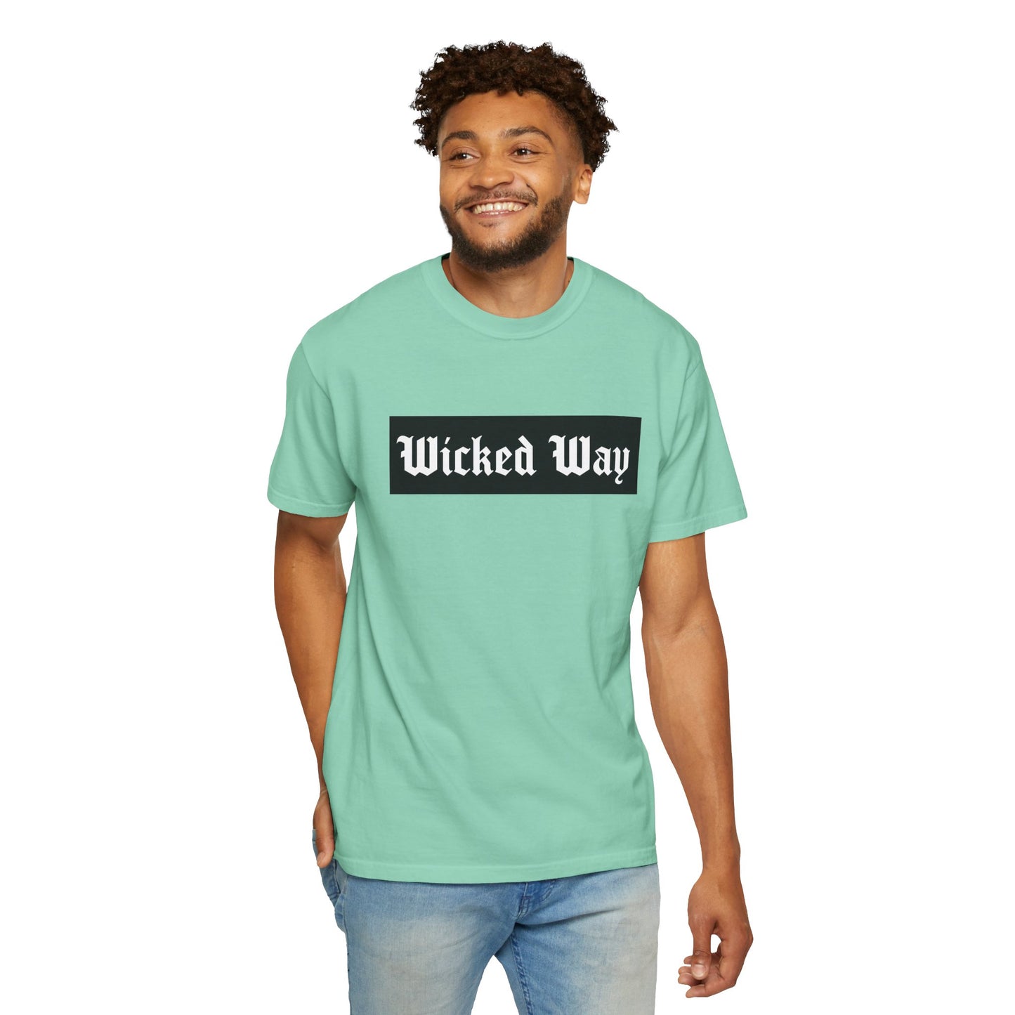 "Wicked Way" Block Gothic Lettering T-shirt