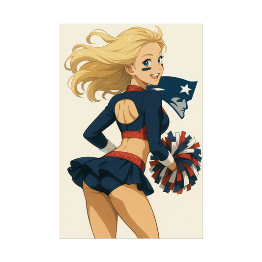 Loco Fits Anime Girls 'Patriots Cheerleader 1' Poster