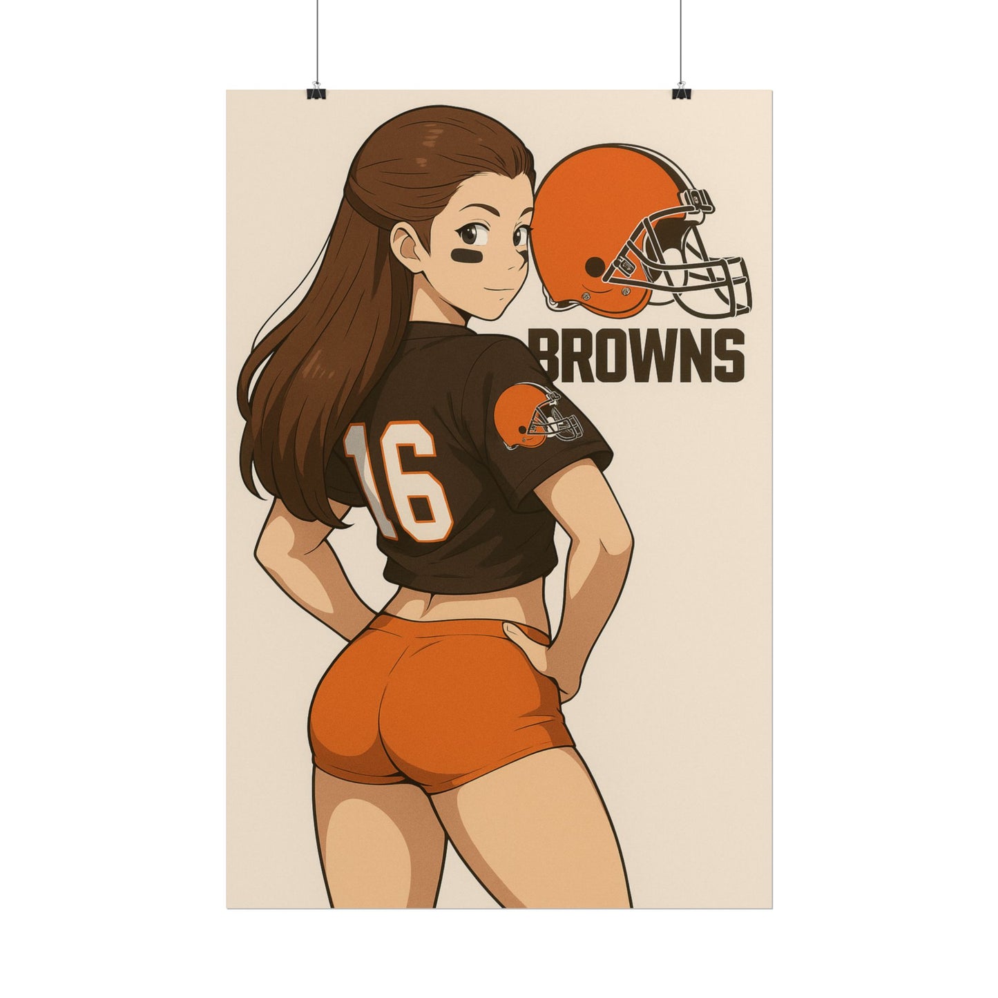 Loco Fits Anime Girls 'Browns Cheerleader 1' Poster