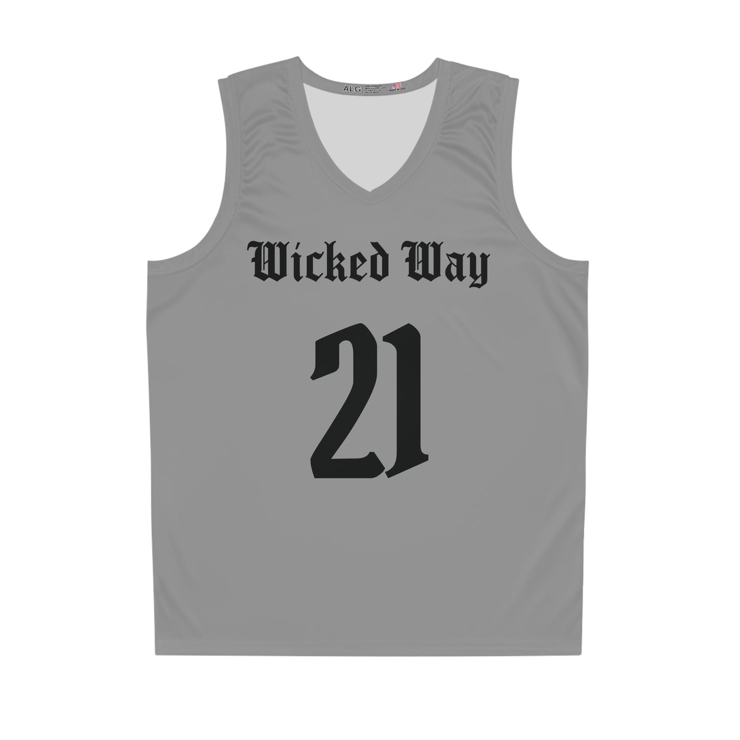 Grey & Black "Wicked Way" #21 Basketball Jersey