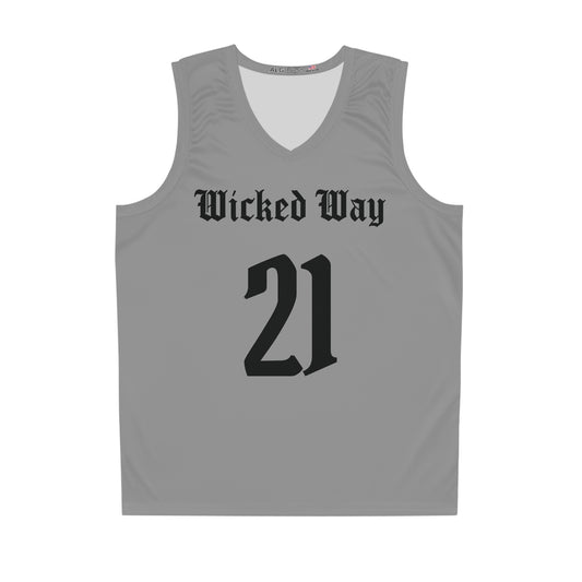 Grey & Black "Wicked Way" #21 Basketball Jersey