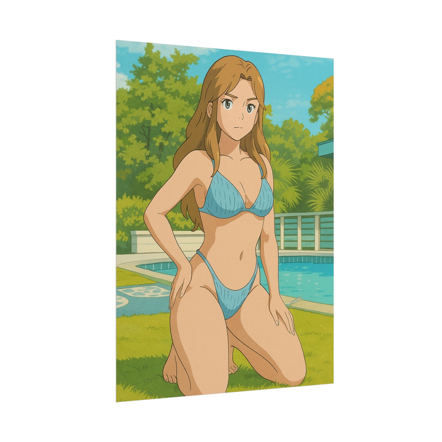 Loco Fits Anime Girls 'Serious Pool Day' Poster