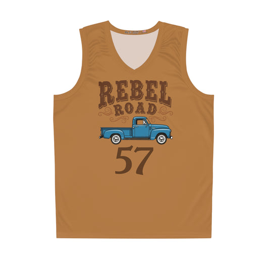 Light Brown "Rebel Road" #57 Good Ole' Truck Basketball Jersey