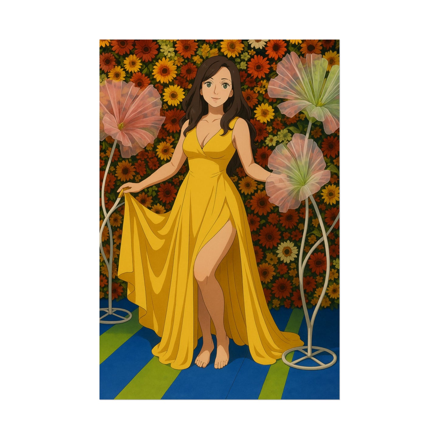 Loco Fits Anime Girls 'Flower Girl' Poster