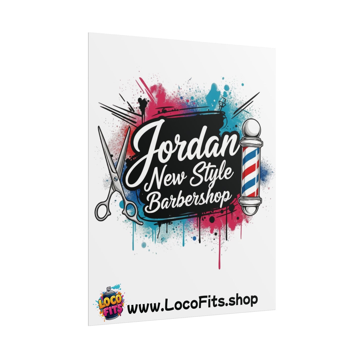 Jordan New Style Barbershop Alternative Logo V2 Poster