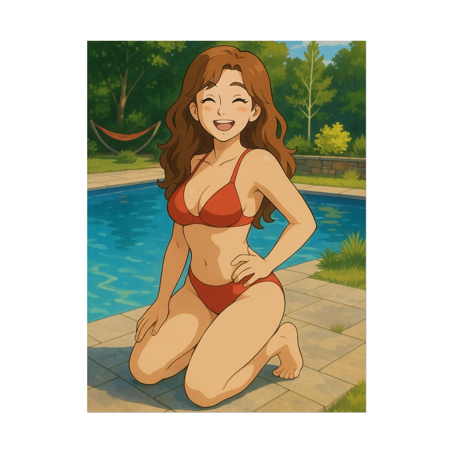 Loco Fits Anime Girls 'Summer Pool Day' Poster