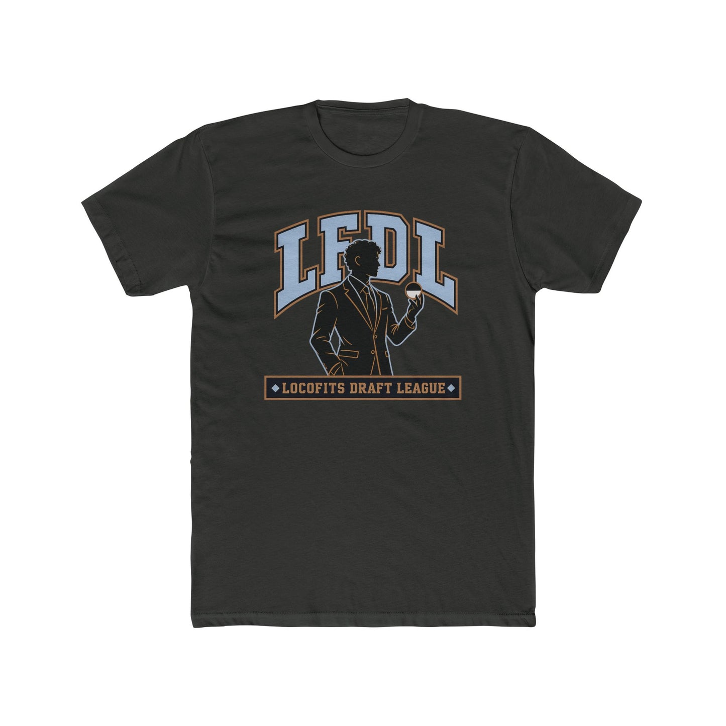 LocoFits Draft League MP Portrait Silhouette Logo Cotton Crew Tee