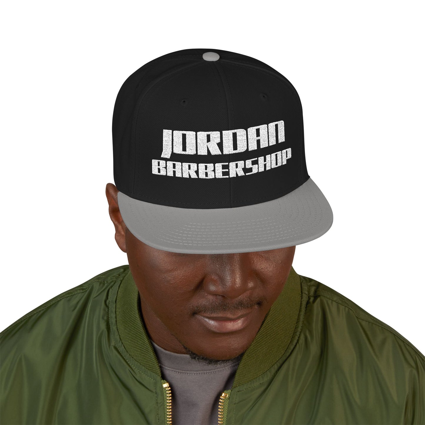 Jordan Barbershop White Text Snapback