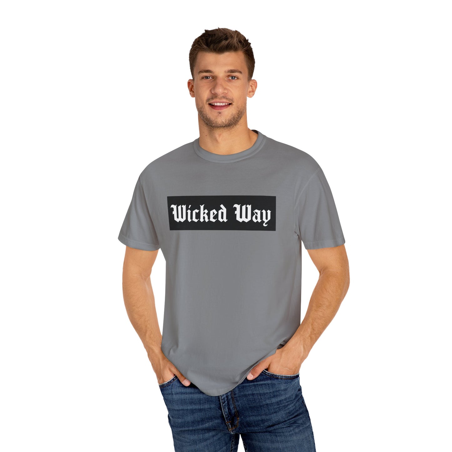 "Wicked Way" Block Gothic Lettering T-shirt